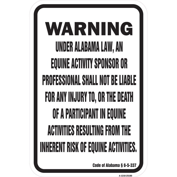Signmission Safety Sign, 12 in Height, Aluminum, 18 in Length, 25180 A-1218-25180 - main